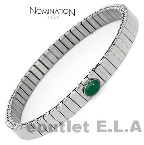 NOMINATION ITALY-GREEN CHALCEDONY St.STEEL BRACELET